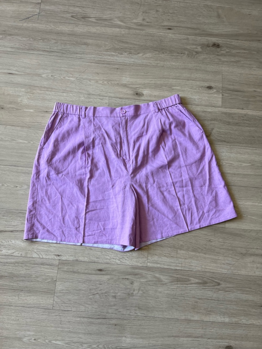 Open Edit Lavender Linen Shorts Sz 1X